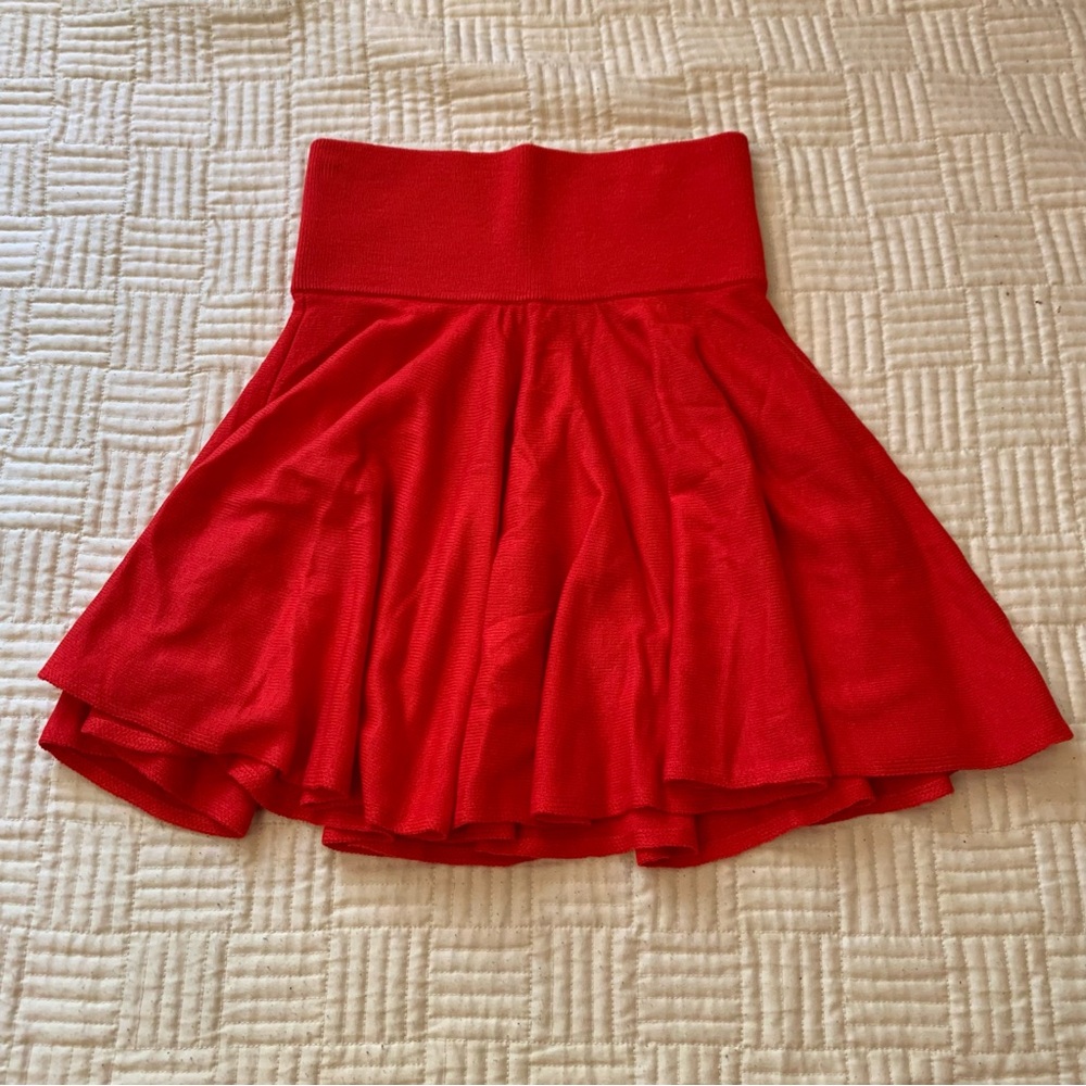 NWT PINK by Frankie’s Bikinis Vibrant Red Mini Skirt Size XS